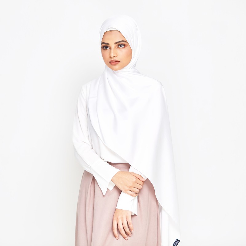 Royale Satin Shawls in Pearl White