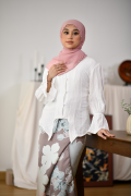 Lacey Kebaya Set in White